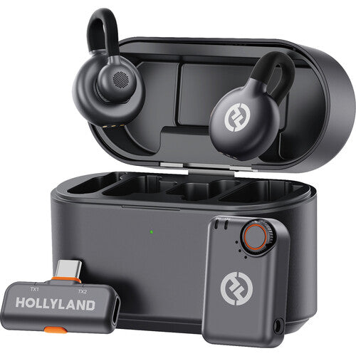 Hollyland LARK M2S DUO 2-Person Wireless Microphone System with USB-C Connector for Mobile Devices (2.4 GHz, Space Gray)