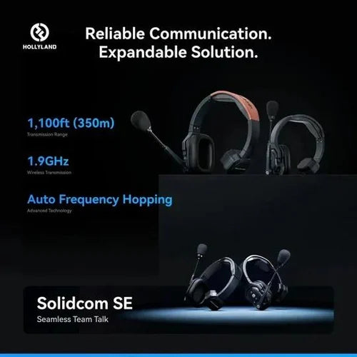 Hollyland Solidcom SE-4S Full-Duplex Single-Ear Noise-Canceling Headset Intercom System (1.9GHz)