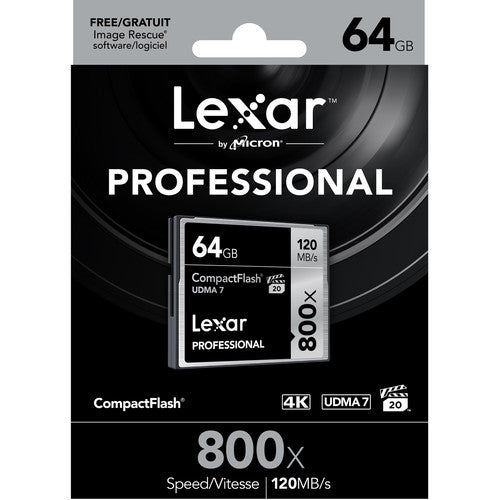 Lexar 64GB CompactFlash Memory Card Professional 800x (LCF64GCRBNA800)