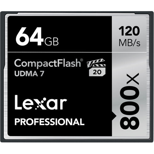 Lexar 64GB CompactFlash Memory Card Professional 800x (LCF64GCRBNA800)