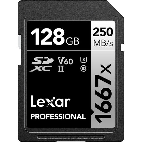 Lexar 128GB Professional 1667x UHS-II SDXC Memory Card (LSD128CBNA1667)