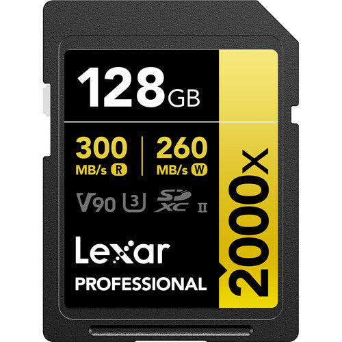 Lexar 128GB Professional 2000x UHS-II SDXC Memory Card (LSD2000128GB)